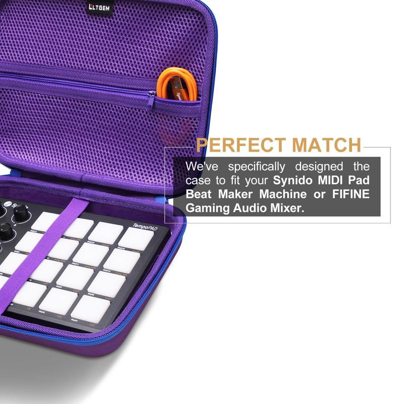 LLTGEM Hard EVA Travel Case for Synido Midi Pad Beat Maker, Midi Pad mini-controller storage bag (only cover !!!) Accessories Protection Accessories Device