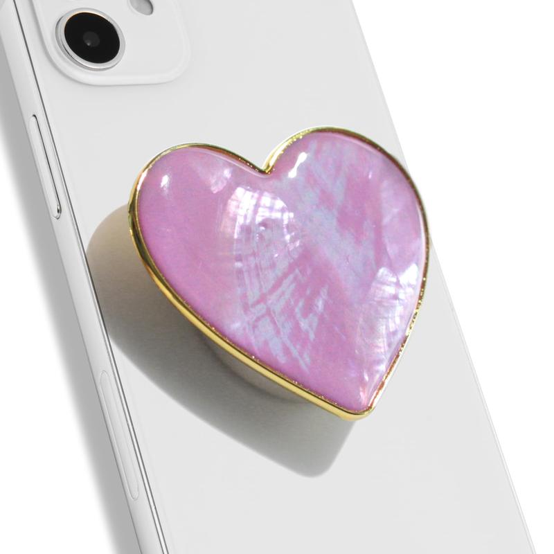 Natural Shell Heart Shaped Phone Holder, Adjustable Mobile Phone Grip Stand Holder, Mobile Phone Accessories for Smartphone Cell Phone