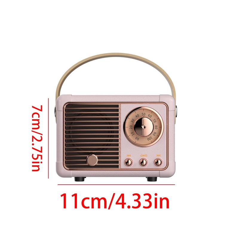 Retro Radio Design Mini Speaker, Wireless Bluetooth-compatible Portable Speaker with Pro Box Speakers Jack, Hands-free Mini Subwoofer for Home, Sound Machine, Room Accessories