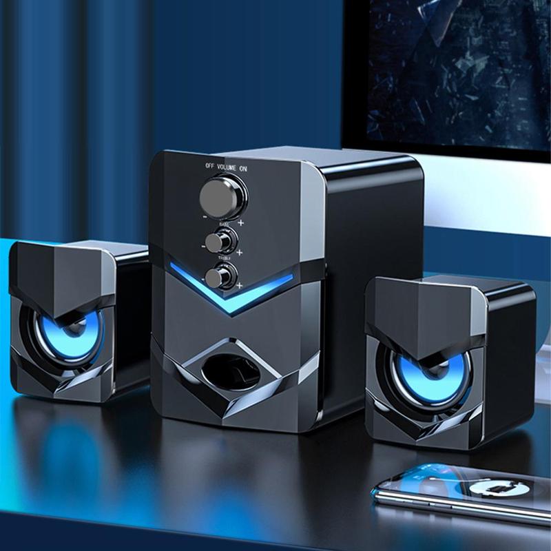 2.1 Channel Computer Speaker for Summer, USB Powered Wired Connection Desktop Speaker, Multifunctional Stereo Speaker for Home & Office Use