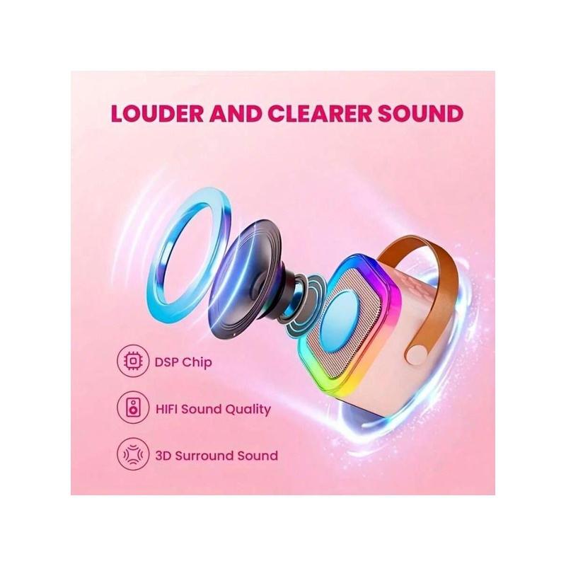 Portable Mini Karaoke K12 Speakers With Two Microphone Song Radios All-In-One RGB Lantern Home Singing Karaoke Wireless Outdoor Speakers Gifts for Kids