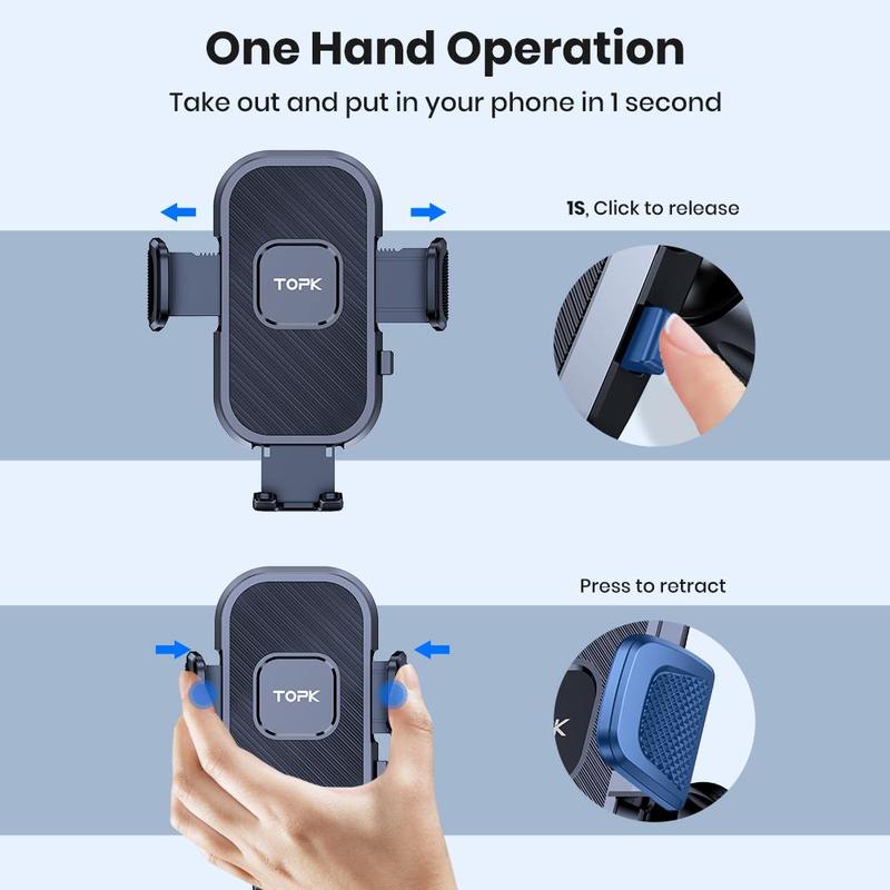 Car Phone Holder Mount for Summer Gift, Adjustable Horizontally & Vertically Cellphone Bracket, 360 Degree Rotatable Smartphone Holder for Car Dashboard, Car Phone Mount, Car Accessories, Smartphone Accessories