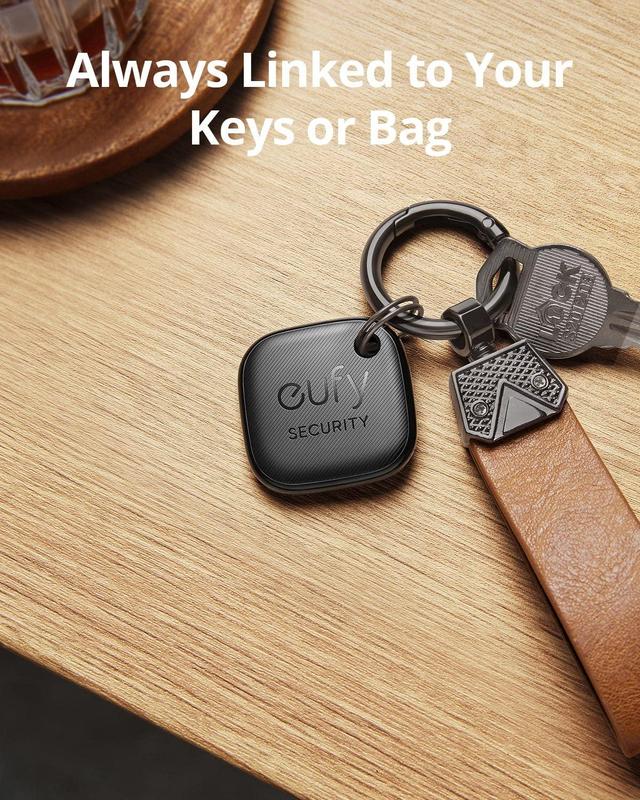 eufy Security by Anker SmartTrack Link (Black, 2-Pack), Android not Supported, Works with Apple Find My (iOS only), Key Finder, Bluetooth Tracker for Earbuds and Luggage, Phone Finder, Water Resistant