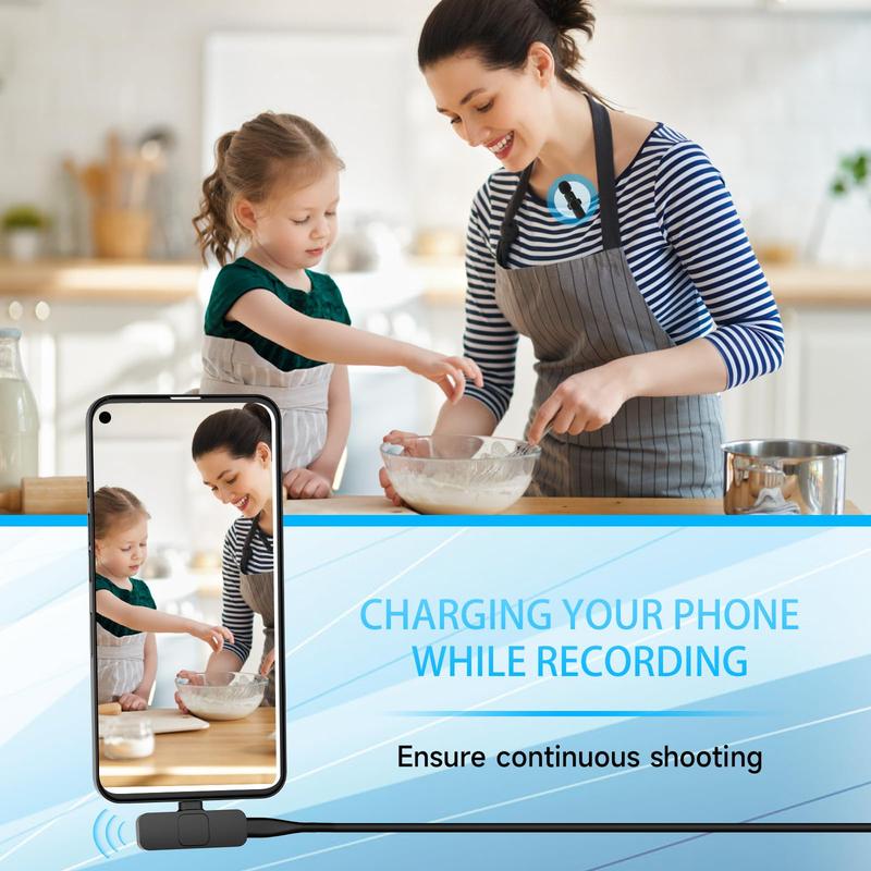 Portable Wireless Lavalier Microphone,Professional Sound Anywhere: Lavalier Mic for Smartphones & More Audio Charging