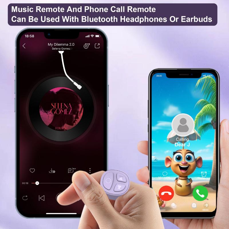 Wireless Media Button Remote - Auto Clicker for iPhone, iPad, iOS, Android - Page Turner, Selfie Scrolling Ring, Remote Control for Kindle App