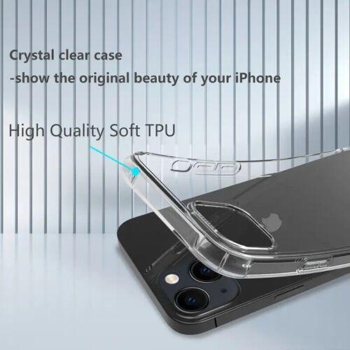 For iPhone 15 Pro Max 14Plus 13 12 11 Shockproof Clear TPU Soft Transparent Case