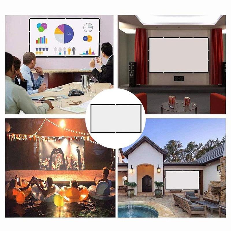 Projector Screen, 100 inch Foldable and Portable Projection Screen 16:9 4K HD Rear Front Wrinkle-Free Movie Screen for Indoor Outdoor Home Theater Backyard Cinema