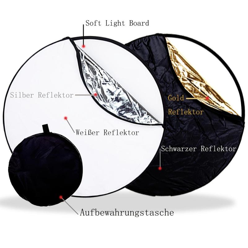 Portable 5 in 1 Reflector, Multi-functional Reflector Cover, Light Reflector for Studio Photography Situation