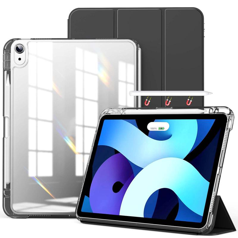 2 in 1 Clear & Foldable Outer Shell with Pen Slot, 1 Count Detachable Tablet Protective Cover Cases for iPad Apple Tablet, Tablet Protection Accessories