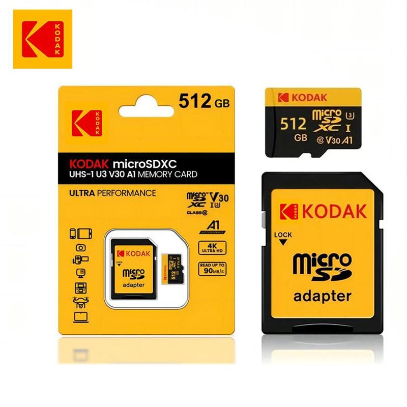 KODAK MicroSDXC SD Card, TF Card, High-Speed SD Card, Universal TF Card for Speaker, Camera, Gaming Console & Tablet, Camera Accessories