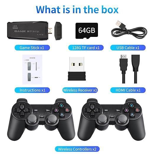 2024 NEW Retro Game Console, Nostalgia Stick Game,Retro Game Stick,Plug and Play Video Game Stick Built in 20000+ Games, High quality Output, 9 Classic Emulators, Dual 2.4G Wireless Controllers-64G