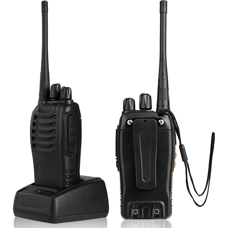 Walkie Talkies Rechargeable Long Range Two-Way Radios with Earpieces 2-Way Radios UHF Handheld Transceiver Walky Talky with Flashlight Li-ion Battery and Charger