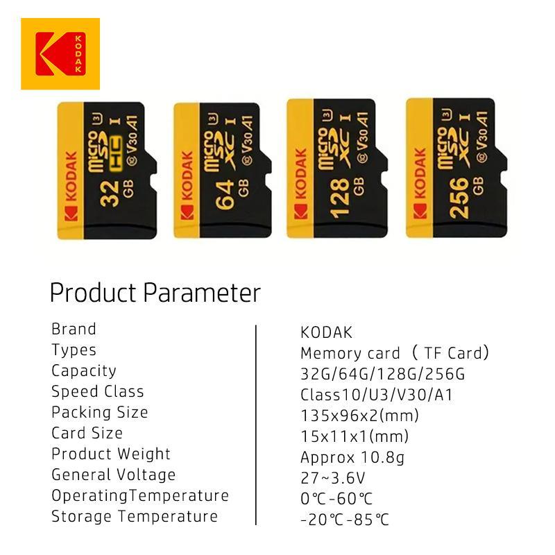 KODAK MicroSDXC SD Card, TF Card, High-Speed SD Card, Universal TF Card for Speaker, Camera, Gaming Console & Tablet, Camera Accessories