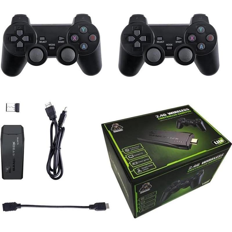  2024 Hot Sale:New store discount Retro Game Console Stick,64GNostalgia Game Stick with 20000+Video Games, 9 Emulator ConsolePlug and Play for TV, Retro PlayCompatible with Arcade Maze, 4K HDOutput,2.4GHz Wireless Controllers