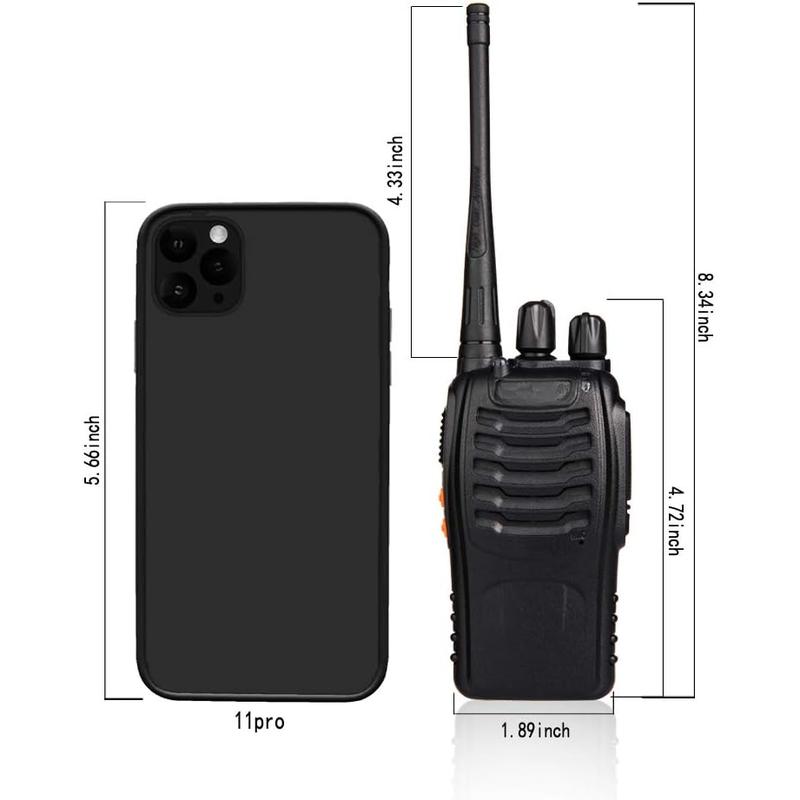 Walkie Talkies Rechargeable Long Range Two-Way Radios with Earpieces 2-Way Radios UHF Handheld Transceiver Walky Talky with Flashlight Li-ion Battery and Charger