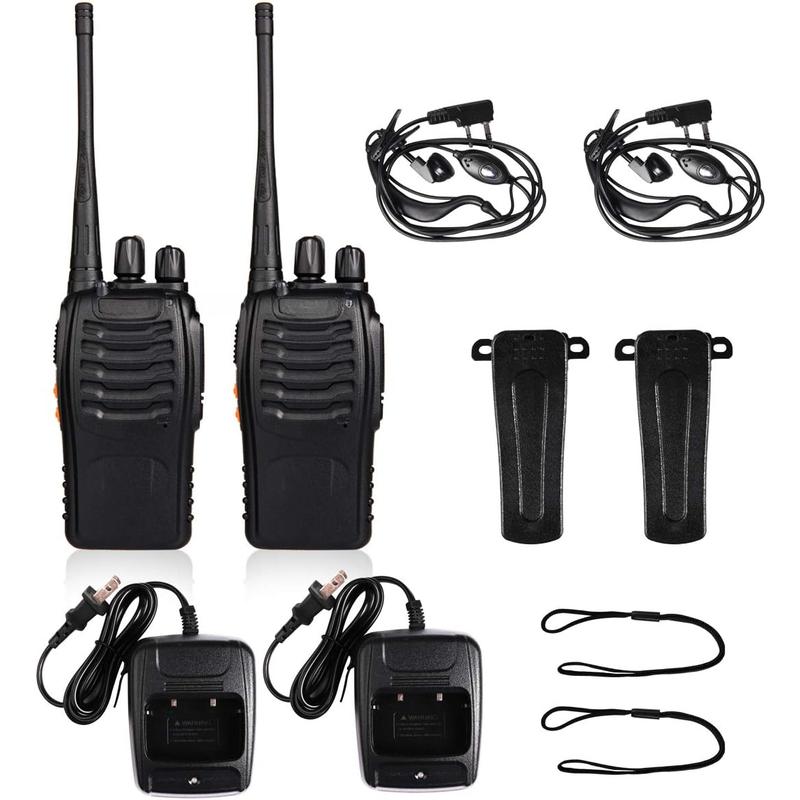 Walkie Talkies Rechargeable Long Range Two-Way Radios with Earpieces 2-Way Radios UHF Handheld Transceiver Walky Talky with Flashlight Li-ion Battery and Charger