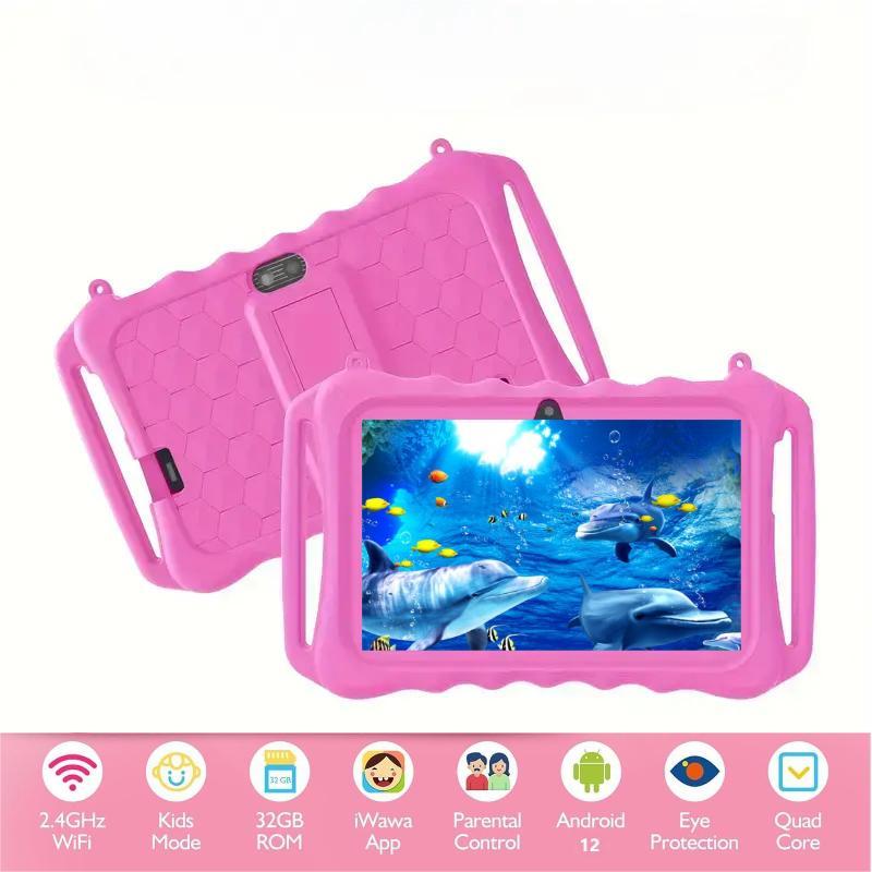 7-Inch Dual Camera Tablet, Android 12 Tablet with Shockproof Case, Parental Control Tablet, Educational Tablet for Boys and Girls