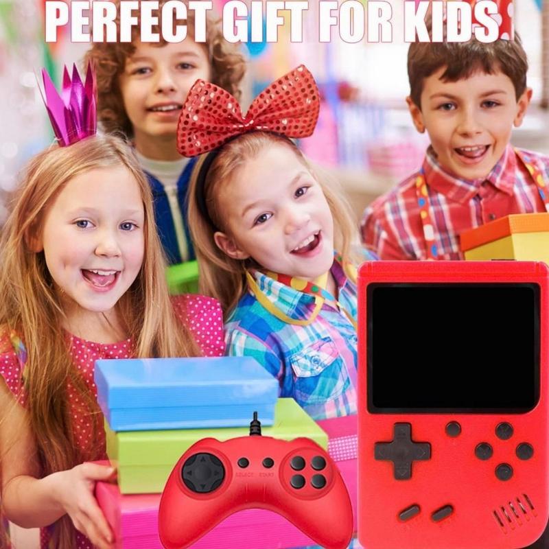 Retro Gaming Console, Handheld Game Console with 500 Classical Games Portable Hand Held Video Game Pocket Console for Kids & Adult Two Players Support for TV Cable Compact Connection Electronic Rechargeable Screen Protection