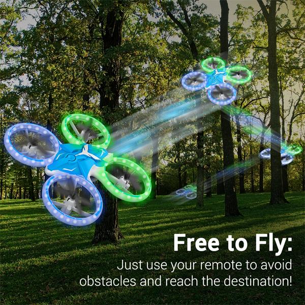 AFUNX Drone with Altitude Hold, Headless Mode, 3D Flips, One Key Take Off Landing, Kids Drone Toys Gifts, White Blue