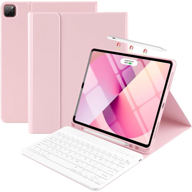 Keyboard Case for iPad Pro 12.9 inch 2022, for iPad Air 13 inch M2 2024 Case with Keyboard for iPad Pro 12.9 5th 2021 Case with Pencil Holder, Tablet  Cove