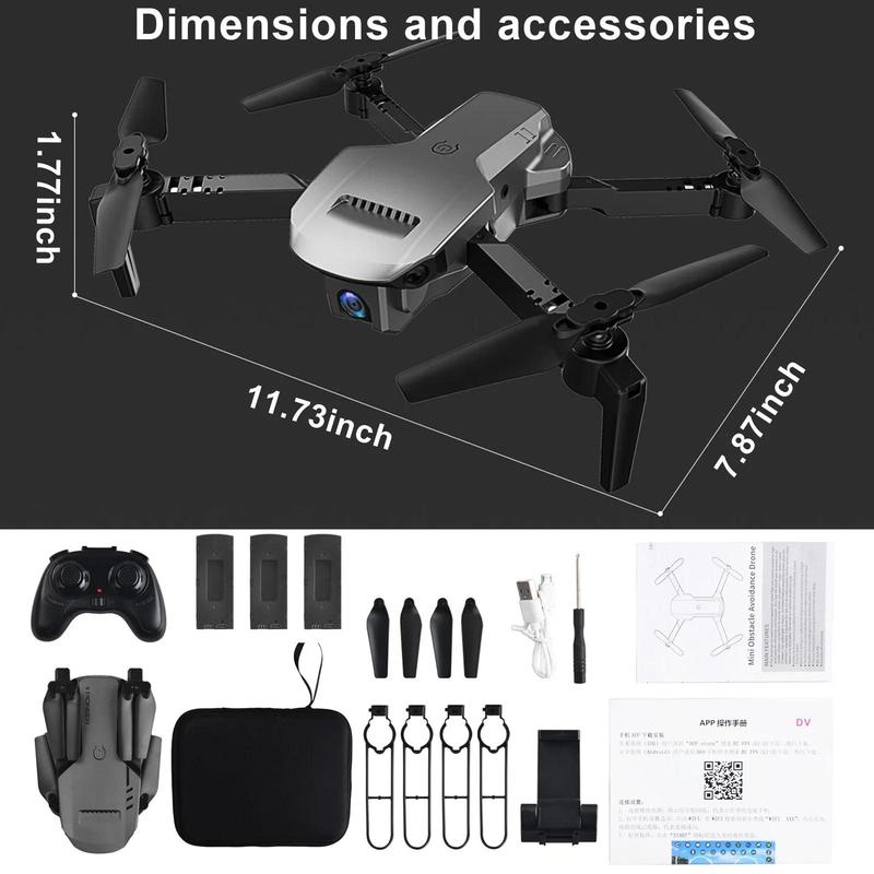 4K Foldable Quadcopter Drone with Dual Cameras, Obstacle Avoidance, WiFi Control – Ideal for Beginners & Experienced Pilots