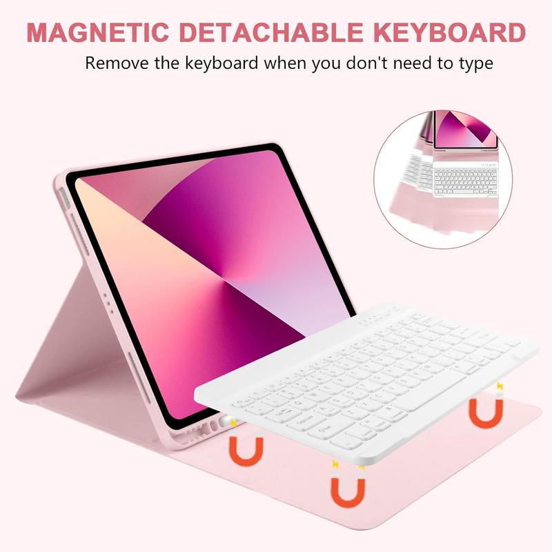 Keyboard Case for iPad Pro 12.9 inch 2022, for iPad Air 13 inch M2 2024 Case with Keyboard for iPad Pro 12.9 5th 2021 Case with Pencil Holder, Tablet  Cove