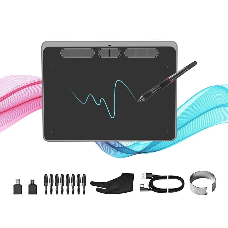 Drawing Tablet  Graphics Tablet with -Free Stylus 8192  Sensitivity 8 Hot , 9 x 6 inch Pen Tablet for Digital Art, Online Teaching, Animation, Work with , PC & Mobile