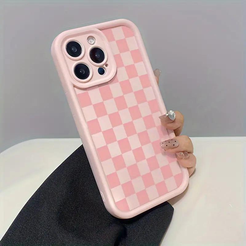 Checkerboard Pattern Phone Case, Cute Phone Protective Cover, Phone Accessory Compatible with iPhone 11 12 13 14 15 16 Pro Max