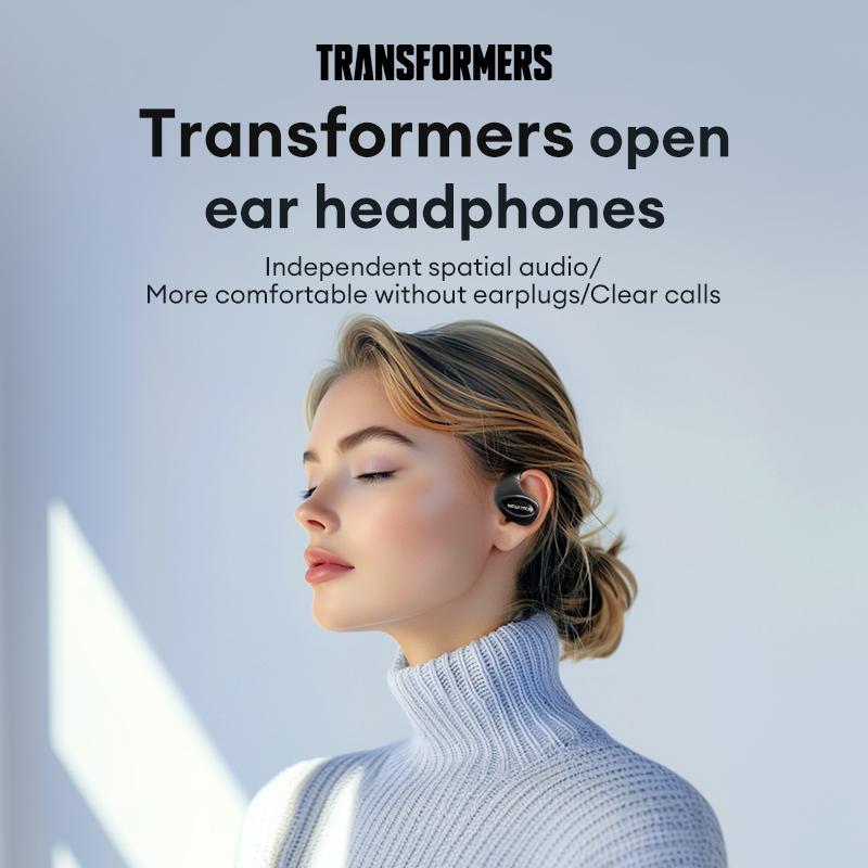 TRANSFORMERS TF-T63 Ear Mounted Wireless Headphone, 1 Count Comfortable Bluetooth-compatible 5.4 Stable Continuous Connection Headphone, Clear Call Headphone