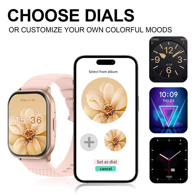 Smart Watch with Wireless Calling Dial, Multiple Sport Mode, Calling Reminder and Rejection, Sms Reminder, Custom Wallpaper, Smart & Wearable Devices for iPhone Andriod