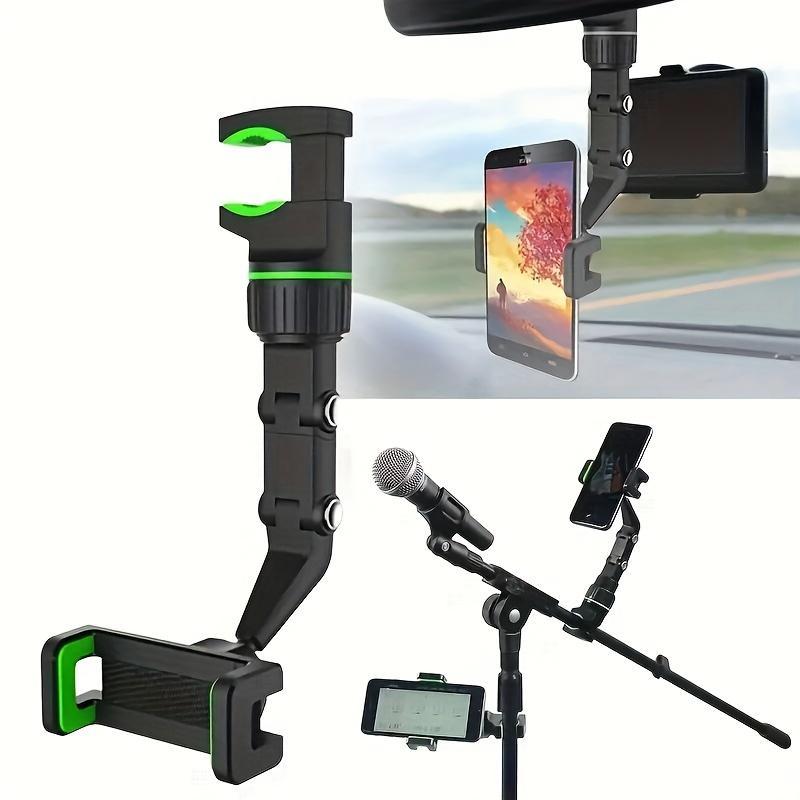 Universal 360° Rotatable Car Phone Holder, Adjustable Phone Mount for Car Sun Visor, Car Interior Accessories for Smartphones