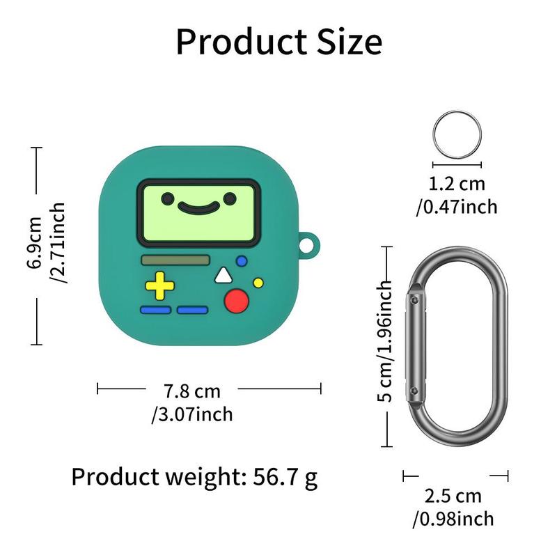 Cartoon Game Console Design Earphone Case with Keychain, Silicone Earphone Protective Cover, Earphone Accessories Compatible with Beats Fit Pro