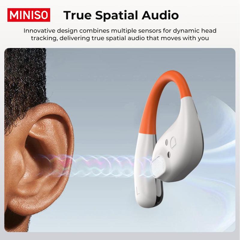 Christmas MINISO Wireless Bone Conduction Earphone, 1 Count Open-ear Design Wireless BT Headphone, Wireless Sport Earphone, Touch Control Conduction Earbuds for Sports, Gaming, Running, Working