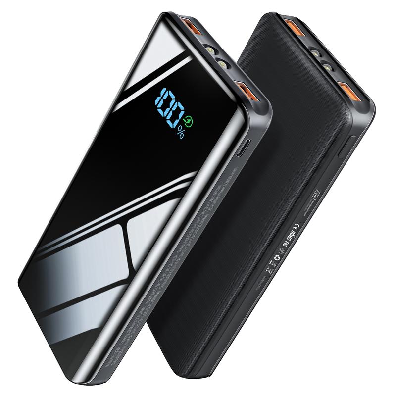 22.5W 20000mAh Power Bank,Built-in Dual USB Ports & Type-C outputs High-Speed Power Bank Fast Charging,with Double Bright Flashlight,PD 3.0+QC 4.0 Digital Display Phone Battery Pack Compatible with iPhone 16 15 14 13 Pro Samsung S23 Google iPad Tablet,etc