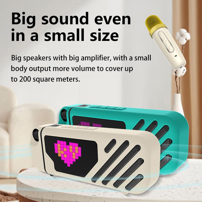 KINGLUCKY K18  Bluetooth Speaker, With 2 Microphones For Singing, Kids Karaoke Machine，power bank, four in one device，Suitable For Family Gatherings And Outdoor Gatherings，Gift For Kids And Adults