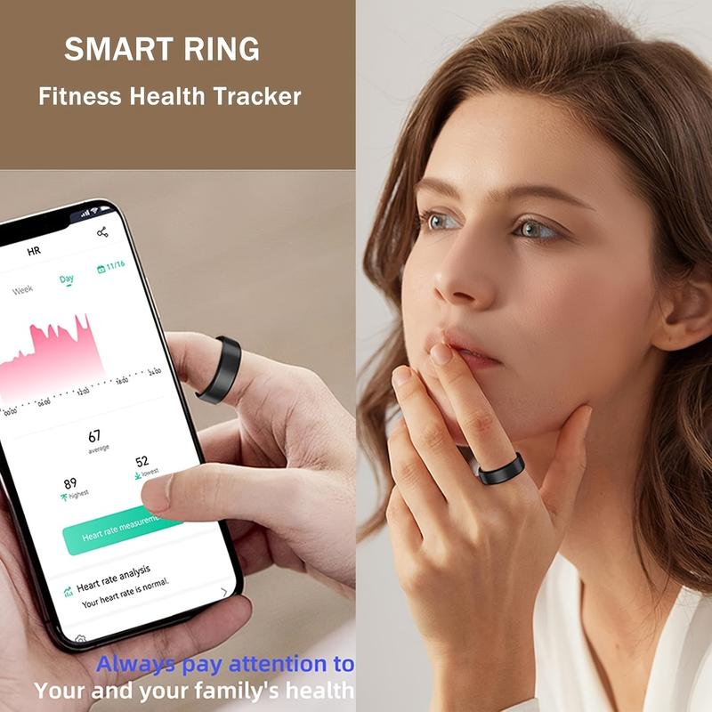 PIIY Multifunctional Smart Ring Gen2.0,Waterproof Swimmable, Women Men's Health Ring,Sleep-Fitness-Heart Rate Tracker, Multiple SportModes, Pedometer