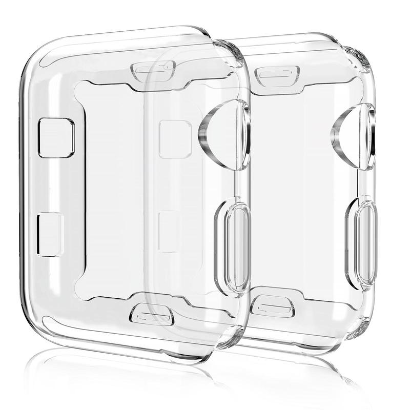 Clear Watch Case, 2 Counts TPU HD Clear Ultra-thin Watch Cover, Watch Protective Case Compatible with Apple Watch Series 6 SE Series 5 Series 4