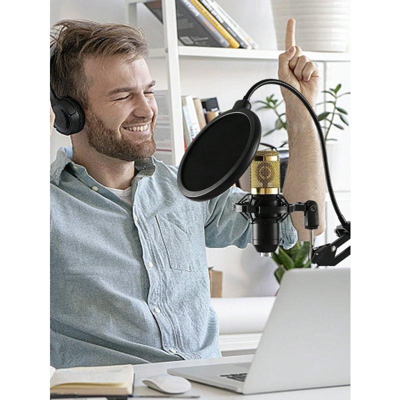 BM800 Condenser Microphone + F998 Sound Card Kit Is Suitable For Computer Recording, Game Voice Communication, High-Quality Sampling, Home Use Audio Connection