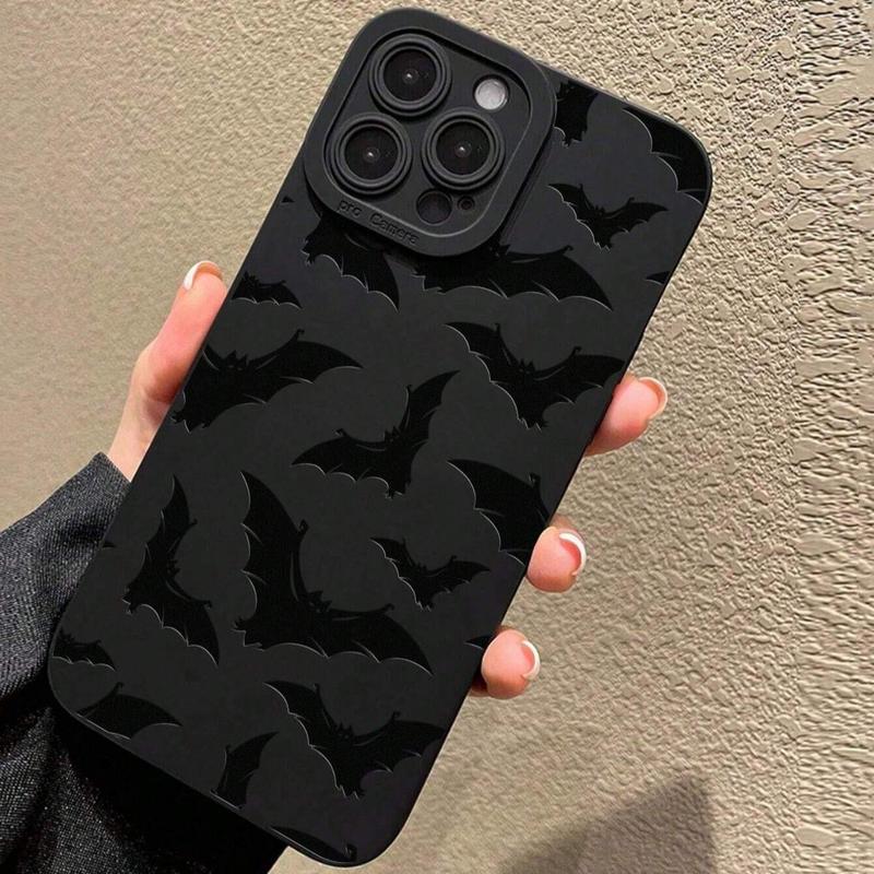 Bat Pattern Phone Case, Shockproof Phone Protective Cover, Halloween Phone Accessories, Phone Accessory Compatible with iPhone 11 12 13 14 15 Series