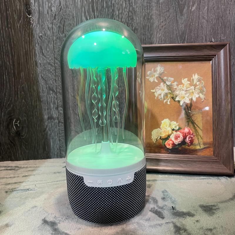 Jellyfish Design Wireless Speaker, USB Rechargeable Color Changing Light, Unique Ambient Sound for Music & Entertainment