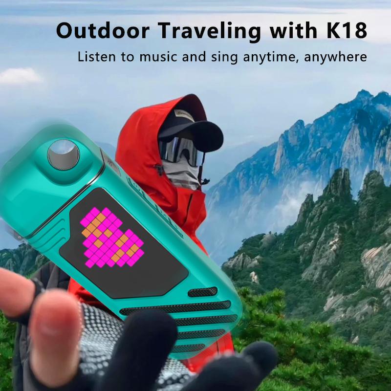 KINGLUCKY K18  Bluetooth Speaker, With 2 Microphones For Singing, Kids Karaoke Machine，power bank, four in one device，Suitable For Family Gatherings And Outdoor Gatherings，Gift For Kids And Adults