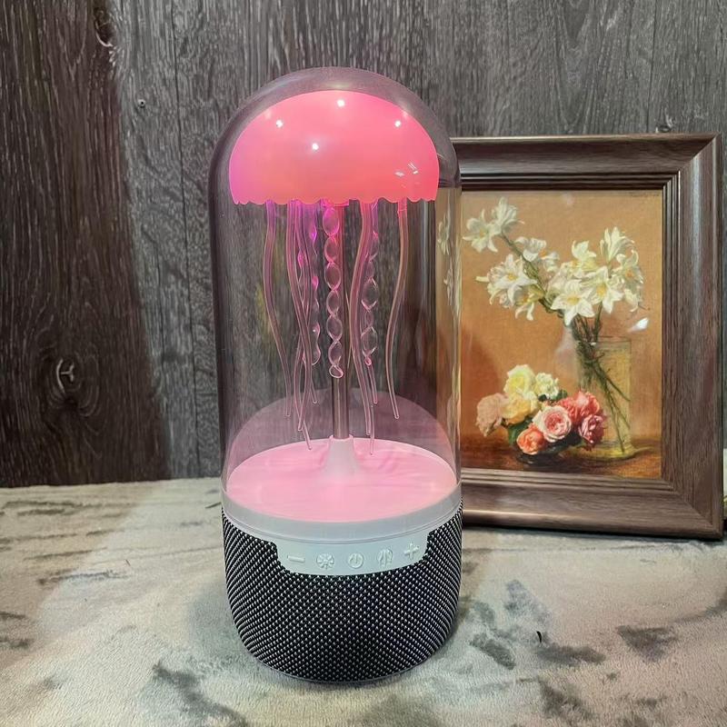 Jellyfish Design Wireless Speaker, USB Rechargeable Color Changing Light, Unique Ambient Sound for Music & Entertainment