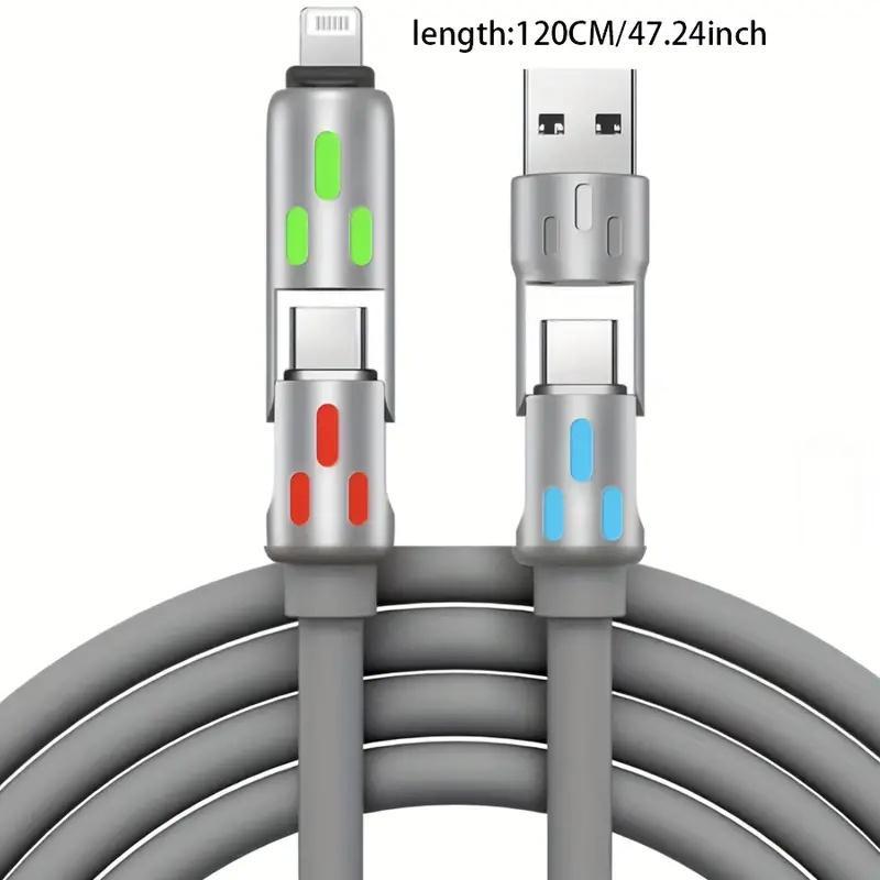 4-in-1 USB C Cable, Multifunctional Charging Cable, USB C Charger Cable, Mobile Phone Accessories Compatible with iPhone 15 14 13 Pro Notebook Computer