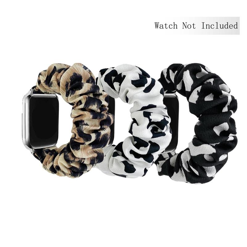 Scrunchie Design Watch Band Kit (Band Only), Cute Wristbands, Elastic Watch Band Compatible with iWatch Series 9 8 7 6 5 4 3 2 1 SE, Wearable Accessories for Women