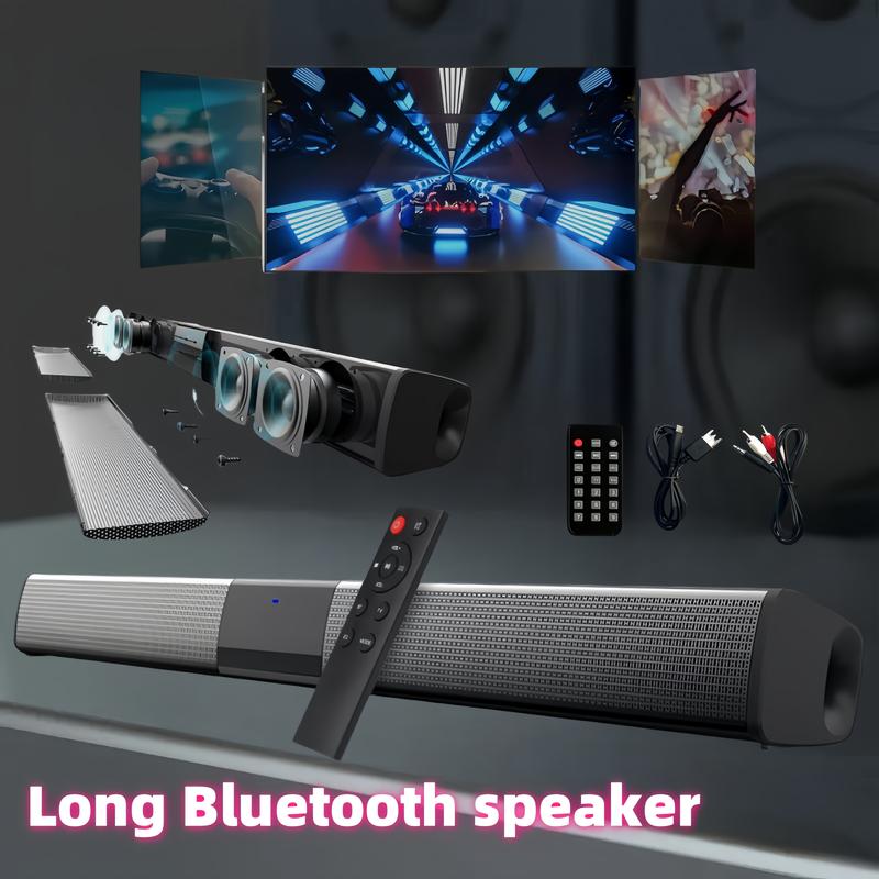 Bluetooth Speaker with HD Sound, Bestisan Soundbar Bluetooth 5.0 Wireless and Wired Home Theater Speaker (DSP, HDMI-ARC, Bass Adjustable, Optical Cable Included) surround sound