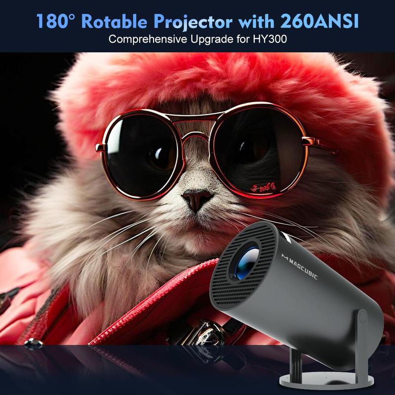 Magcubic HY300 1080P Projector, Wireless Android 11 Projector with WiFi & BT Function, Portable Auto Correction Projector for Home Theater, Outdoor, Office, Portable Projector