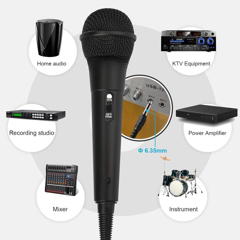 Wired Microphone, Karaoke Microphone, Handheld Microphone for Singing, Mic Karaoke with 2.5m , Vocal Dynamic Mic for Speaker, AMP, Mixer, DVD