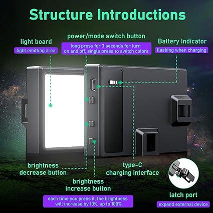 Selfie Light with Clip Rechargeable Adapter for Phones and Cameras Suitable for Selfie Video Conferencing  Compatible with iPhone, Android, iPad, Laptop, Rechargeable LED Light for Taking Photos and Videos