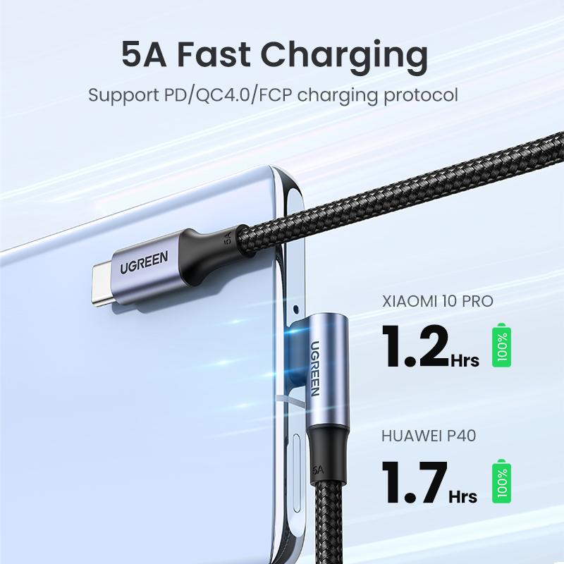 UGREEN 100W USB C Fast Charging Cable for iPhone 15 Series Samsung S24 S23 Ultra iPad Macbook Switch Adapter Connection--Black Friday