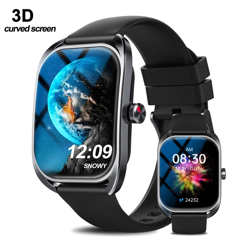 3D Curved Screen Smart Watch, 1 Count Fashion Digital Watch with Health Monitoring Functions, Sports Smart Watches for iPhone Andriod for Men & Women, Stocking Fillers Gift